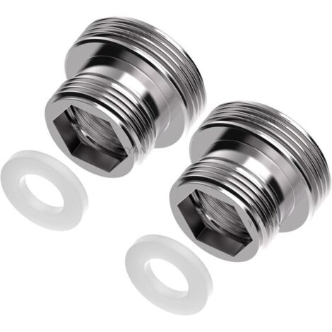 Lot de 2 adaptateurs de robinet M18 vers M22 - Adaptateur fileté pour filetage extérieur M18 et M22 - Convient pour les robinets de cuisine, les économiseurs d'eau, les purificateurs d'eau, les (1/5)