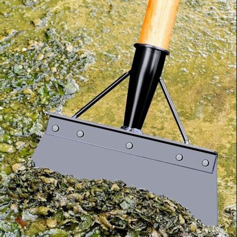 Pelle de jardin multifonctionnelle en acier inoxydable pour mauvaises herbes et mousse, désherbage, plantes, outil de désherbage agricole, 25 cm, noire (1/5)