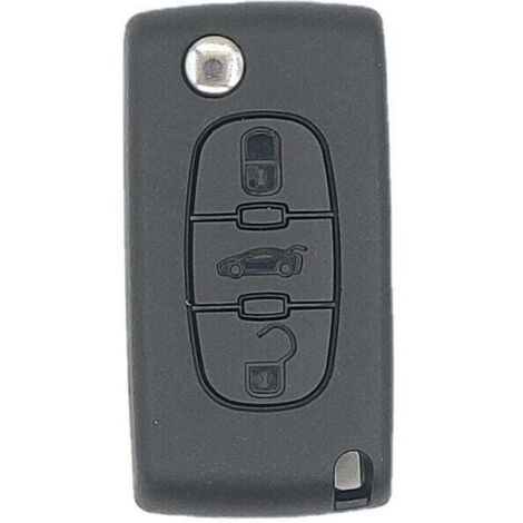 Coque De 3 Boutons Étui Compatible Avec Citroen Peugeot 2Pièces Étui Coque De Protection Pliable Compatibilité Pour Peugeot Citroen Avec Bouton Coffre De Voiture (Va2 Ce0523) (1/5)