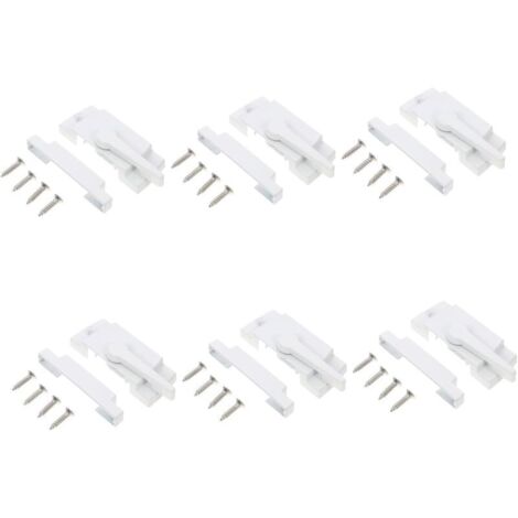 Lot De 6 Verrous Universels Pour Fenêtre Droite Pour Porte Coulissante En Verre Sécurité À Came Blanc (1/5)