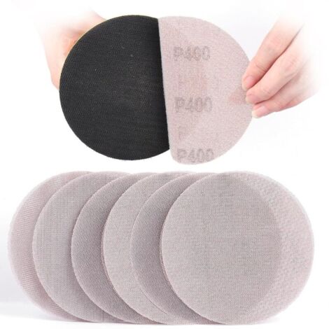 Treillis Feuilles Abrasive 125mm, 50 Pièces Papier a Poncer 400 Grains Abrasives Papier pour Ponceuse Vibrante Polir et Enlever La Rouille (1/5)