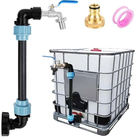 Adaptateur IBC Avec Col de Cygne en Laiton - Robinet d'Arrêt S60 x 6 3/4" pour Réservoir d'Eau de Pluie 1000 L - Accessoire pour Réservoir IBC (1/5)