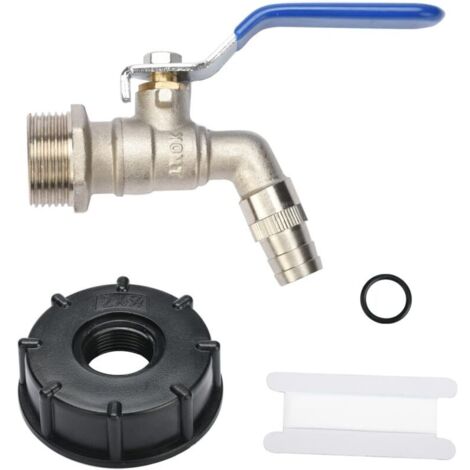 Adaptateur de réservoir IBC 3/4", Robinet Cuve Adaptateur, Raccord Robinet en Laiton Adaptateur pour Réservoir de Stockage d'eau et Raccord de Tuyau Métallique (1/5)