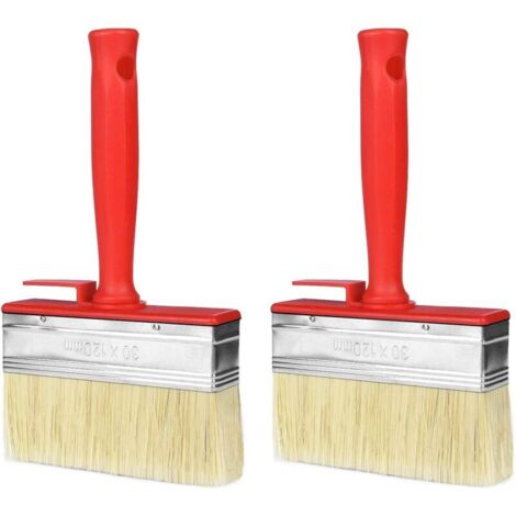2PCS Pinceau de Clôture, Pinceaux Plats Bricolage, Pinceaux de Peinture pour Meubles, Mur, Terrasse (30 x 120 mm) (1/5)