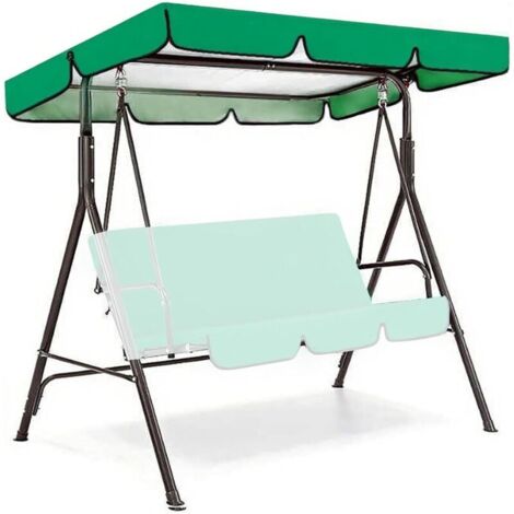 2 & 3 Patio Canopy Swing Cover Replacement Canopy, Porch Swing Rain Waterproof Cover, Anti-UV Waterproof for Patio Garden Outdoor,Vert,56x47x7in (1/5)