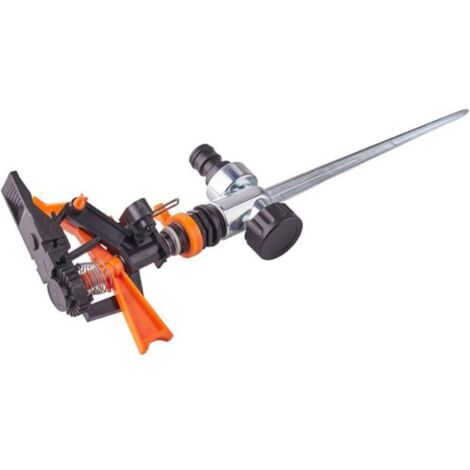 Arroseur à impulsion, arroseur circulaire et sectoriel, arroseur de pelouse avec pulsation rotatif à 360° avec raccord rapide, arroseur de jardin portée jusqu'à 5 m (1/5)