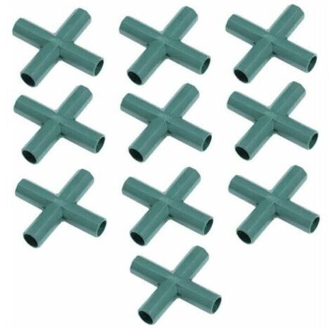 Connecteurs de Cadre en Plastique Connecteurs Connecteurs Connecteurs de Tube d'angle Droit Connecteurs de Construction pour Serre 16mm 4 Voies Croix 10pcs (1/4)
