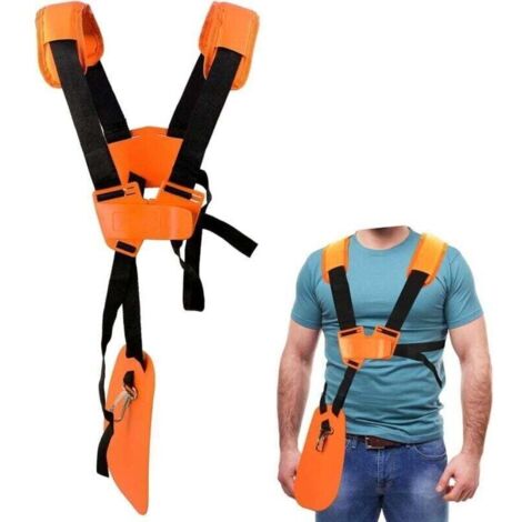 Tondeuse à Bandoulière-Tondeuse à Harnais Double épaule avec Ceinture de Nylon Durable Adjuestable pour Débroussailleuse ou Gardenning (pour STIHL FS,Taille-Bordures série km) Orange (1/4)