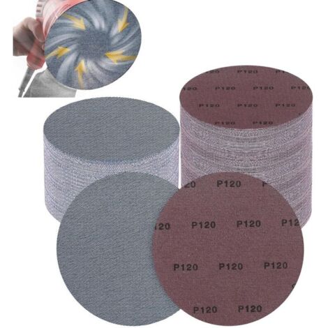 Disques Abrasifs 225 mm, 25 Pièces Filet Céramique Crochet et Boucle, Grain 120 Pour Meulage et Polissage du Bois et Métal (1/5)