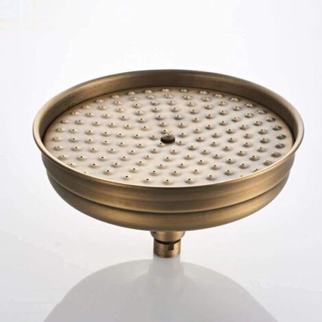 Laiton Antique Rond 8 Pouces Pommeau de Douche Accessoires de Salle de Bain Pommeau de Douche de Remplacement Pommeau Douche Large tête de Douche (Standard 1/2 pouce) (1/4)