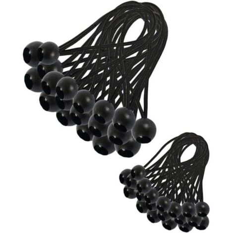 30 Pièces Tendeur Elastique, Tendeur Bache, Sandow Elastique, Tendeur élastique pour Pavillon, Bache, Camping, Tente, Rideaux Harnais d’Extension(200mm and 150mm) (1/5)