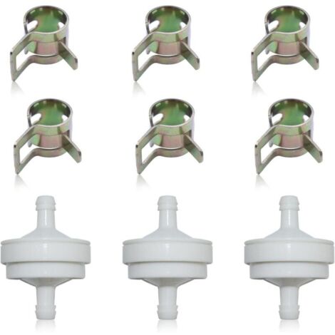 Lot de 3 Filtres à Essence Pour Tondeuse Autoportée, Filtres à Huile avce Colliers de Serrage pour Tuyau d'huile, Remplacement Pour 394358 298090 297298 (1/5)
