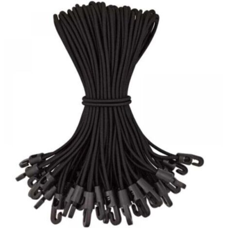 Lot de 50 tendeurs élastiques avec crochets, en caoutchouc de haute qualité, pour couvertures de piscine. (1/4)