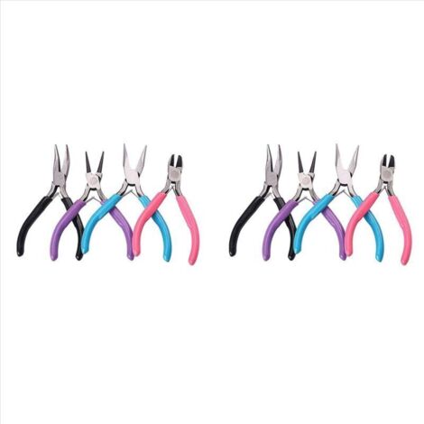 Kit de 8 pinces à bijoux pour la fabrication de boucles d'oreilles et l'enroulement de fils (1/4)