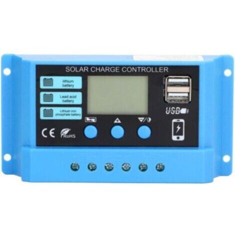 Accessoire Contrôleur de Charge Photovoltaïque PWM 20A avec Double Sortie USB (1/5)