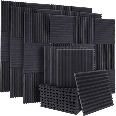 50 PièCes Panneaux Insonorisants en Mousse InsonoriséE Acoustique D'Isolation Phonique Cale pour Murs de Studio Plafond, 1X12X12 Pouces (1/4)