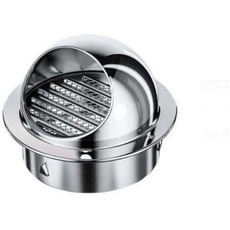 Grille de ventilation ronde, couvercle de grille de ventilation, conduit de ventilation, grille de ventilation en acier inoxydable avec filet anti-insectes, 100 mm (1 pièce) (1/4)