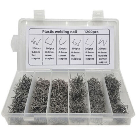 Clous de soudure pour pare-chocs de voiture – 1200 pièces en acier à ressort – Réparation plastique durable – Compatibles avec machines à souder (1/5)