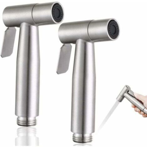 2 pièces Pulvérisateur de bidet,Douchette wc,kit de pulvérisateur de bidet en acier inoxydable,Pulvérisateurs d'hygiène personnelle et de toilette- (1/4)