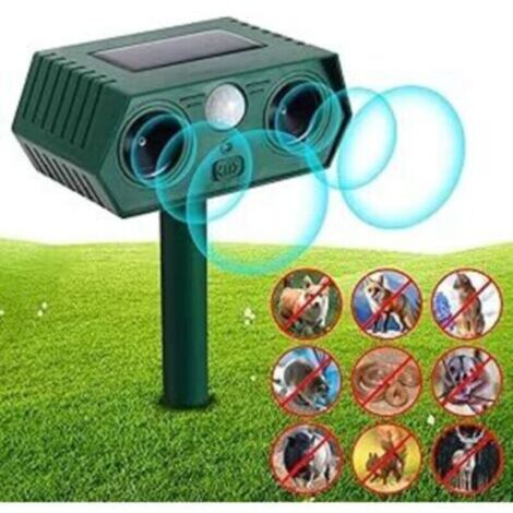 Répulsif anti-martres ultrasonique répulsif chat jardin étanche IP65 avec énergie solaire contre les chats, chiens, martres, hérons, ratons laveurs, pigeons (1/4)