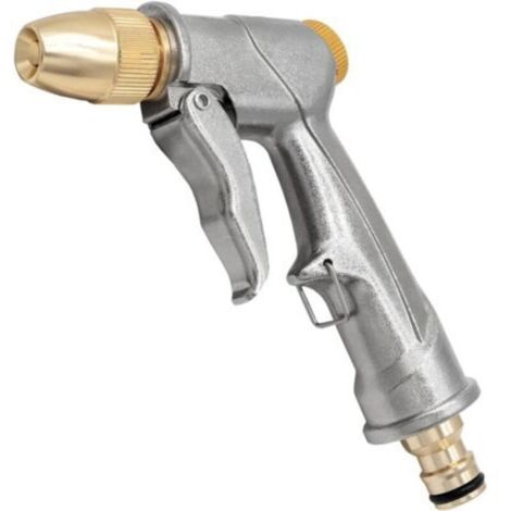 Courte Section Pistolet d'arrosage métal Pistolet Arrosoir,Pulvérisateur de Jardin à Haute Pression,Bouton de contrôle de débit Facile - Métal - pour Lavage de Voiture, Arrosage de Jardin/Pelouse (1/5)