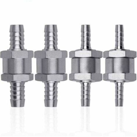 4 Pcs Clapet Anti-retour Gasoil en Alliage d'aluminium, 6/8/10/12mm Clapet de Carburant avec Flèche pour Essence Diesel Voiture Bateau Moto (1/4)
