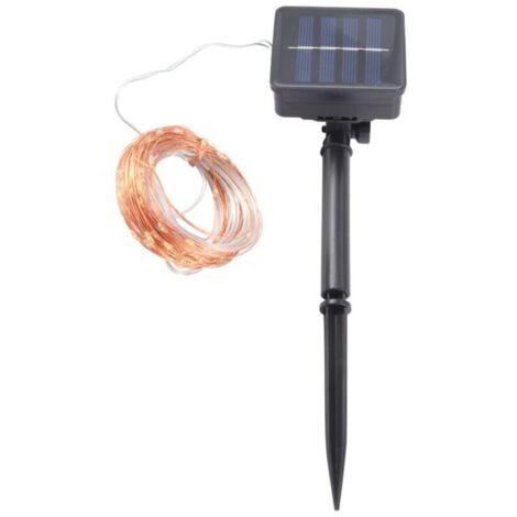 Solaires ChaîNe de LumièRes, 10M 100 LED LumièRes en Plein Air , DéCoratives éTanches pour Patio, Jardin, Porte, Cour, FêTe, Mariage, NoëL (Blanc Chaud) (1/4)
