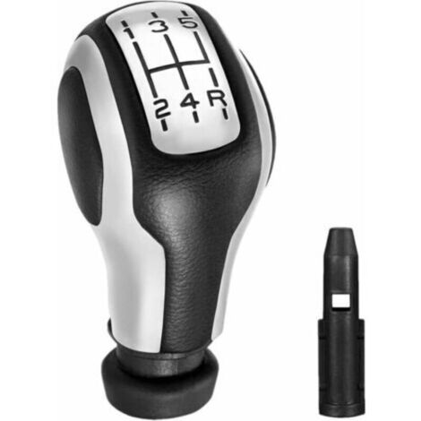 Pommeau de levier de vitesse noir 5 vitesses avec adaptateur pour Peugeot 106 107 205 206 207 301 306 307 308 406 407 408 508 605 806 807 2008 3008 5008 Citroen C2 C3 C4 C5 Picasso Saxo Xsara E (1/4)