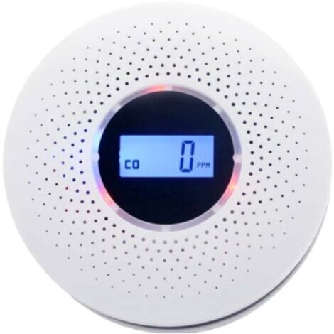 Détecteur de fumée et monoxyde de carbone – Alimentation pile AA – Capteur électrochimique – Affichage LCD – Alerte sonore et lumineuse (1/5)