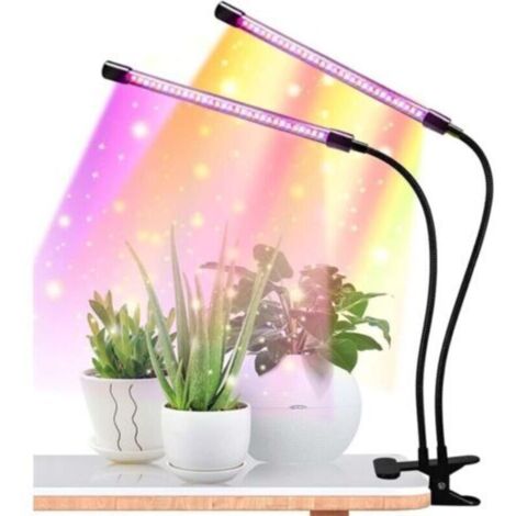 Lampe LED Croissance Plantes, Spectre Complet avec Rouge Bleu Jaune, Minuterie 3/9/12H, Clip Orientable, 3 Couleurs Réglables, Lumière Intérieure (1/4)