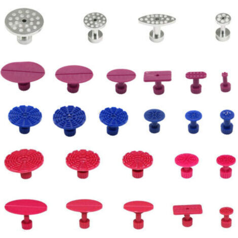 Paintless Débosselage Réparation, 26 pièces onglets d'extracteur de débosselage sans peinture ensemble d'outils de réparation de bosses, onglets de traction de débosselage de carrosserie de voiture (1/5)