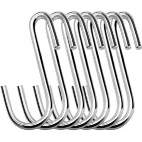 Lot de 20 crochets en S robustes de 6 cm pour cuisine, salle de bain, chambre et bureau (lot de 20, petit, argent) (1/5)