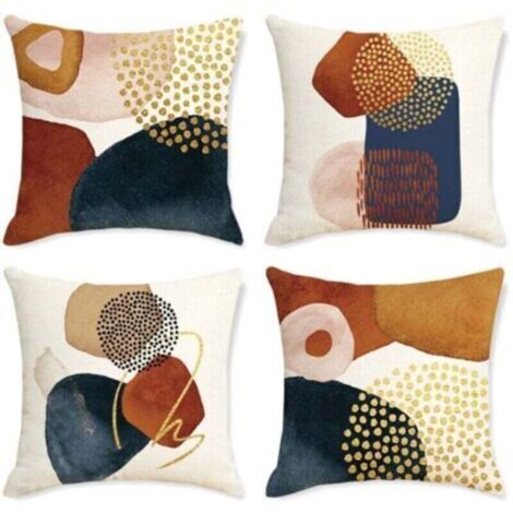 Lot de 4 Housses de Coussin Décoratif Canapé Taie d'oreiller Décoration pour Chambre, canapé, Chaise, Voiture, Lit,Jardin 45 x 45 cm (1/4)