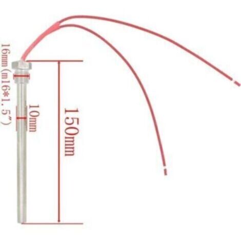 220v 300w 350w bougies allumage pour poêle à pellets - diamètre 10mm - longueur 140 150 170mm (filetage m16x1.5mm, longueur 150mm 300w) (1/5)