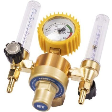 RéDucteur de Pression CO2 Mig Tig DéBitmèTre Soupape de Commande RéGulateur de Gaz de Soudage Double Tube Compteur de Bulles DéBitmèTre (1/4)