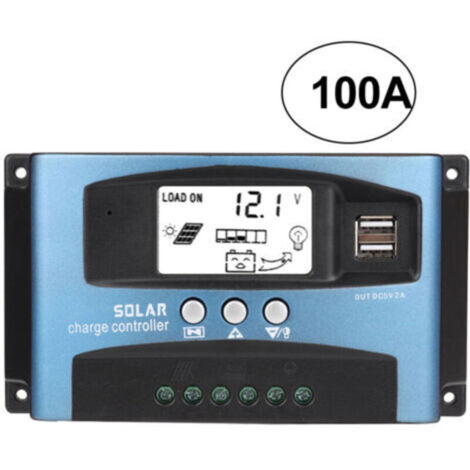 Contrôleur de charge solaire MPPT 100A – Double écran LCD – 12V/24V – Optimisation de charge avec technologie avancée (1/5)