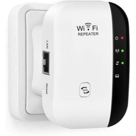 Répéteur WiFi, amplificateur de signal réseau sans fil 300 Mbps 2,4 GHz avec fonctions AP/RP et WPS, compatible avec toutes les box Internet (1/5)