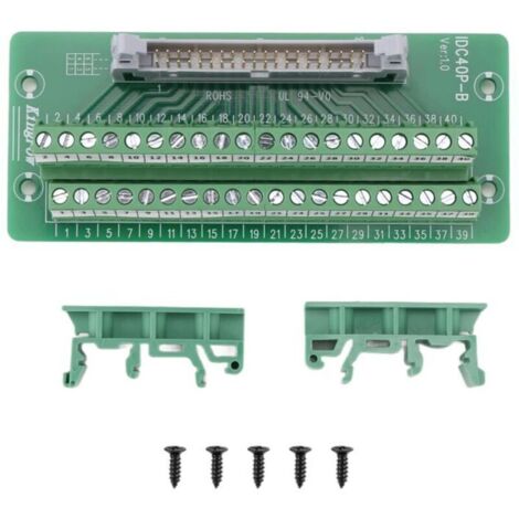 IDC40P 40Pin Connector Strip with Bracket, for PLC, DIN Rail Mount (1/4)