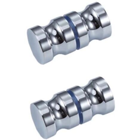 Bouton de Porte de Douche Poignée de Porte Rondes en Alliage D'aluminium pour Salle de Bain Porte en Verre Porte Coulissante, 2 pcs (1/5)