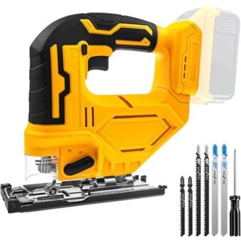 Scie sauteuse sans fil compatible avec batterie Dewalt 20 V Max, outil de coupe de scie sauteuse 400 W 2700 tr/min, coupes biseautées à 45° avec lames de scie sauteuse pour coupe droite/courbe/cercle (1/5)