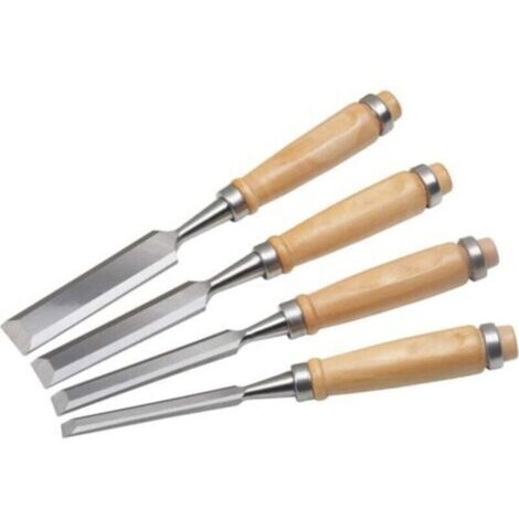 CPT861000 Jeu de ciseaux de menuisier, 4 pièces, manche en bois, Multicolore (1/3)