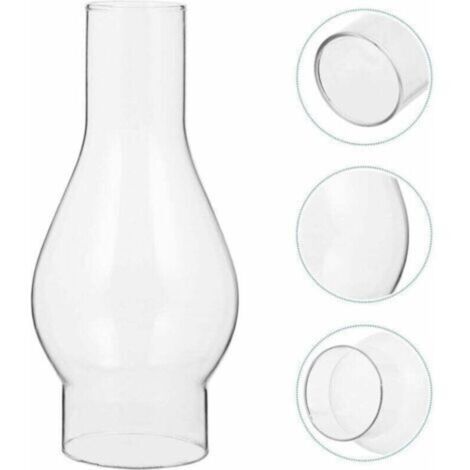 Abat-jour en Verre Transparent pour Lampe à Huile, Cheminée en Verre de Lampe à Pétrole, Abat-jour pour Lampe Kérosène, Accessoires Remplaçables (Size : Small) (1/5)