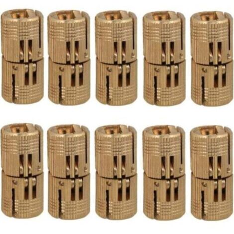10 Pcs Charnières Cylindriques en Laiton, Caché Charnière Invisible Tonneau pour DIY Porte en Bois Armoire Caravane, 10 mm (1/4)