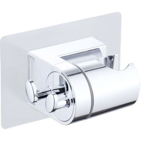 support douche sans percage, fixation par colle, réglable à 45°, support pommeau de douche universel avec crochet, support douchette, support de douchette toilette WC (1/5)