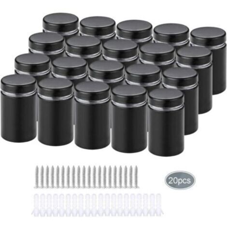 20 Pièces Entretoise de Verre,Acier Inoxydable Publicité Vis,Verre Signe Publicité Clous Vis Frameless Standoff Fixations Clamp (1/5)