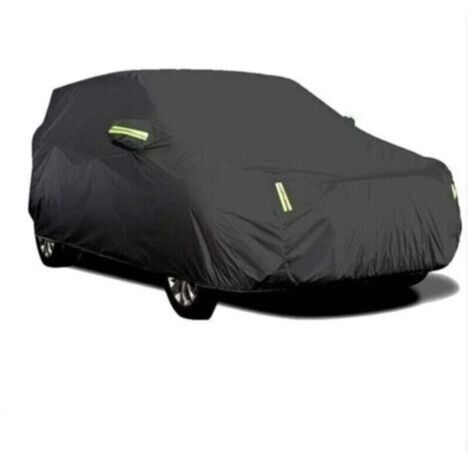 Housse de voiture extérieure, respirante, anti-UV, résistante à la poussière et à la neige, avec boucle fixe, bande réfléchissante (Noir, 4,15 x 1,7 x 1,5 m) (1/4)