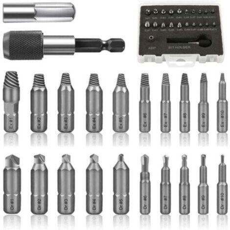 22PCS Extracteurs de Vis Endommagés, Kit d'Extraction pour Boulons et Vis Casse, Outils de Réparation (1/4)