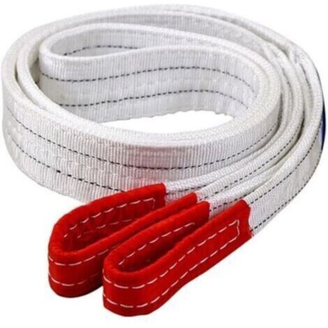 Ceinture De Levage Industrielle 2tx1m, Résistante À l'usure, Plate Blanche, pour Remorque, Élingue De Levage, Cargaison (1/5)