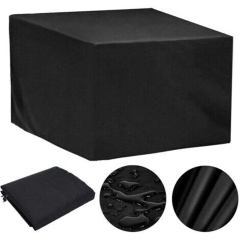 Housse de protection pour mobilier de jardin, 110 x 110 x 85 cm, tissu Oxford, imperméable, coupe-vent, résistant aux UV (Noir) (1/5)