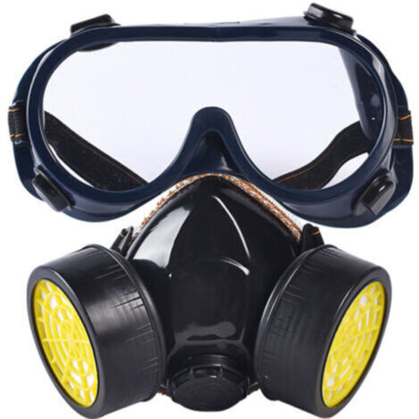 Masque à gaz professionnel respirateur masque de peinture au charbon actif avec 2 filtres à poussière, pesticides, formaldéhyde, peinture colorée (1/5)